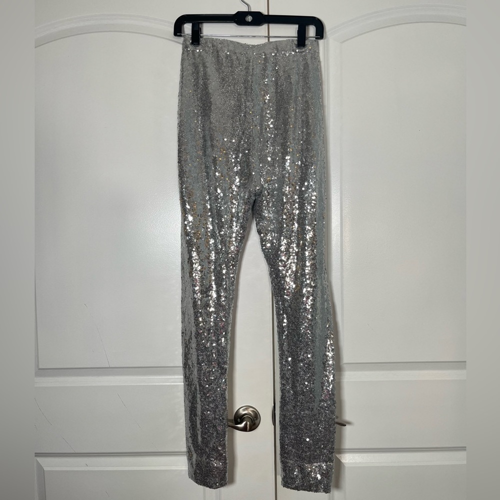 Wayf silver sequins pants size S - Picture 11 of 12